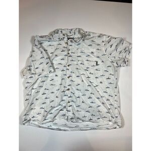 Eddie Bauer Short Sleeve Button Up‎ Boat Pattern 2XL